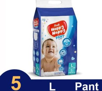 Fresh Happy Nappy Pant System Baby Diaper (L Size) (9-14Kg) (5Pcs)