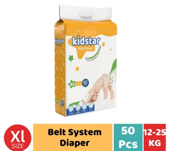 Kidstar Belt Diaper Extra Large 50pcs 12-25 KG