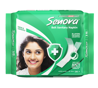 Senora Sanitary Napkin Economy Pack (Belt System) – 15 Pads