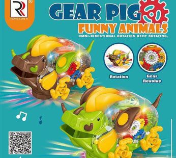 Cartoon Electric Transparent Gear Pig No-ZR176