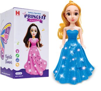 Princess Dancing Doll 3D light and music system No-9917